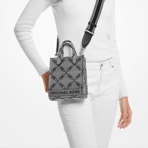 Michael Kors Gigi Extra Small Empire Logo Jacquard Crossbody Bag NWT